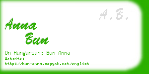 anna bun business card